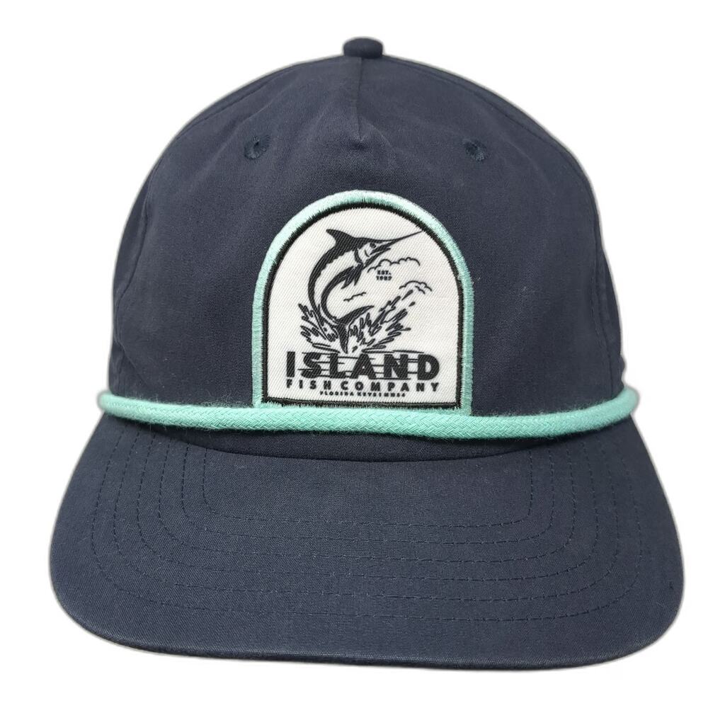 Big Accessories 5 Panel Blue One Size Island Fish Company Marlin Rope Hat